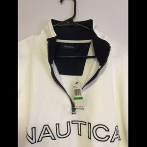 Nautica white stitched logo quarter zip